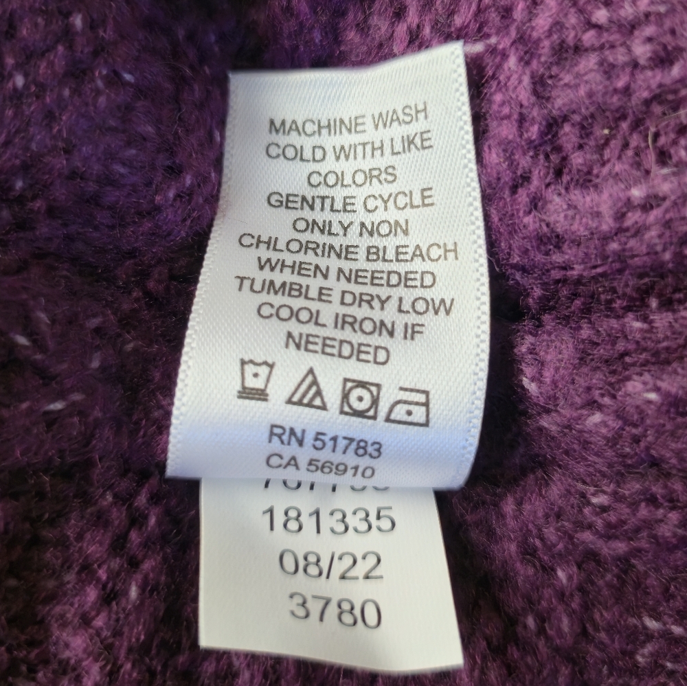 NWT Maurices Purple Turtle Neck Long Sleeve Sparkly Knit Sweater - Picture 11 of 12